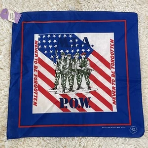 Vintage US Army P.O.W Bandana Taschentuch Blau Military Made In USA 90’s Neu mit Etikett - Bild 1 von 8