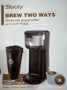 New SYCM-006 Coffee Maker Brewer K-Cup Pod & Ground Coffee Single Serve W Box - Picture 1 of 4