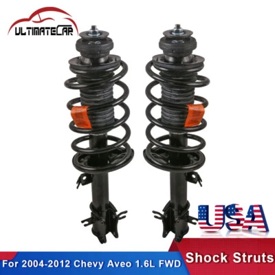 2x Front Complete Struts Shocks Assembly For 2004-2012 Chevrolet Aveo 1.6L FWD Foto 1 de 4
