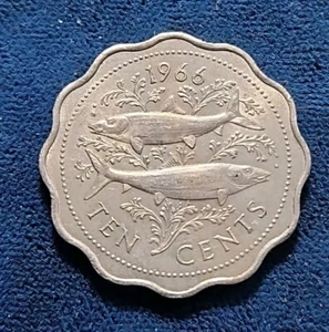 Bahamas 10 Cents 1966 Copper-Nickel ( KM.#4 ) - Picture 1 of 2