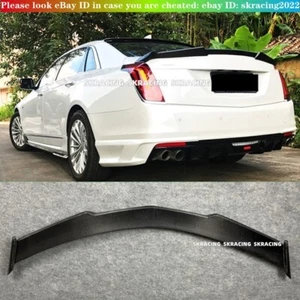 For Cadillac CT6 2016-2018 Real Carbon Fiber Rear Trunk Spoiler Lip Wing Bodykit - Imagen 1 de 12