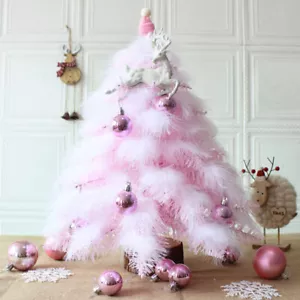 Mini albero di Natale con ornamenti in piuma luci decorazione albero da tavolo Stati Uniti - Foto 1 di 10