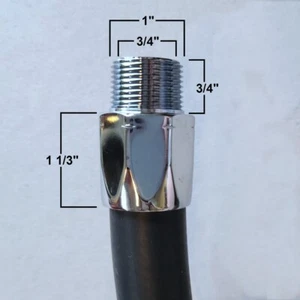 Black Hose 7' with 3/4" Chrome Ends (HS134A) - Picture 1 of 2