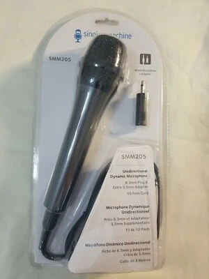 New Singing Machine Microphone Unidirectional Dynamic Wired, Black SMM205 nib - Image 1 of 4