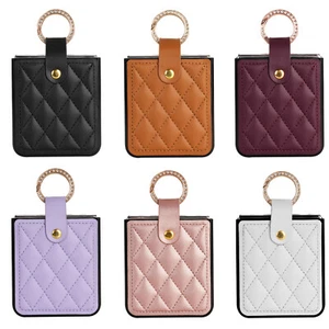 For Samsung Galaxy Z Flip 6 5 4 3 Diamond Ring Case Leather Phone Cover Hot Girl - Zdjęcie 1 z 24
