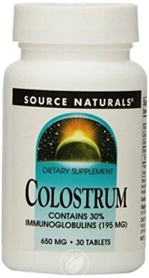 Colostrum Source Naturals - Contém 30% de imonoglobulinas (195 mg) 650mg 30 tab - Imagem 1 de 4