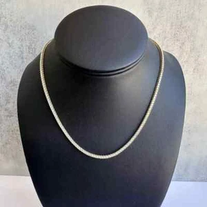 Elegante collana tennis in oro giallo 14 kt con diamanti coltivati in laboratorio - 6,30 ctw, 22" - Foto 1 di 3