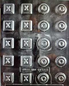 3 CyberTrayd Bk-V119 Hugs & Kisses (X's & O's) Chocolate Candy Plastic Molds-New - Picture 1 of 5