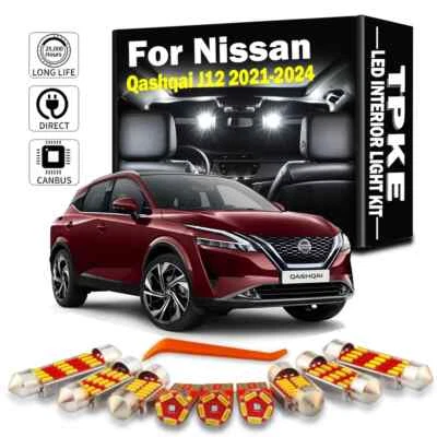 12Pcs LED Interior Dome Map Light Kit For All New Nissan Qashqai J12 2021-2024 - Image 1 of 4