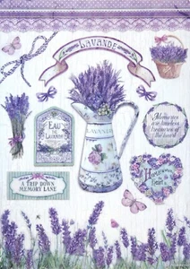 Papel de arroz Stamperia A/4 para decoupage - lavanda - Imagen 1 de 1