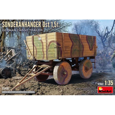 SONDERANHANGER OST 1,5 T GERMAN CARGO TRAILER KIT 1:35 Miniart Kit Mezzi Militar - Immagine 1 di 4