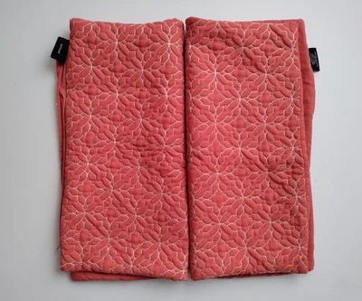 Juego de 2 fundas de almohada acolchadas 19" coral terracota mezcla de lino  Foto 1 de 4