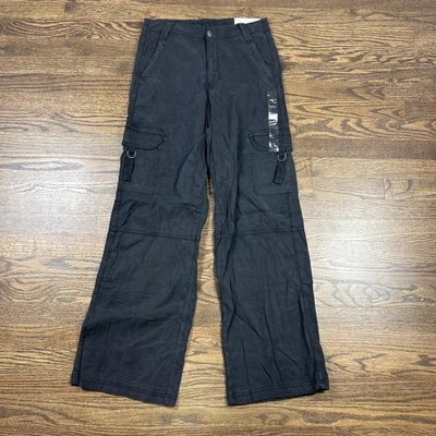 American Eagle Pants Womens 4 27W Black Dreamy Drape High Rise Wide Leg Cargo - Image 1 of 4