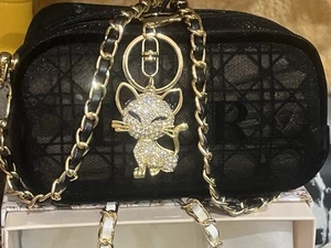 Stunner Neu ohne Etikett Dior VIP Limited Edition Netz Samtbesatz Tasche, Crossbody + Taschenanhänger - Bild 1 von 9