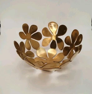 Ikea Stockholm Brass Gold Tone Metal Flower Bowl by Monika Mulder 8" - Picture 1 of 6