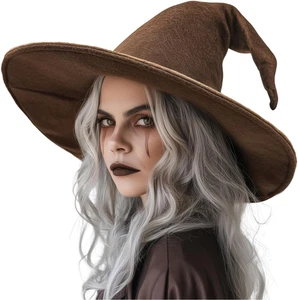 Cappello Strega 18IN Cappello Mago Cosplay per Halloween Costume Festa Natale Marrone - Foto 1 di 12