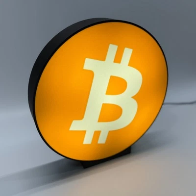 Биткойн крипто монета светодиодный гараж знак 9 «ширина стены полка стола декор подарок искусства - Изображение 1 из 4