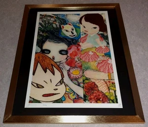 DEATH NYC ltd signed FRAMED street art print 45x32cm Aya Takano x Yoshitomo Nara - Picture 1 of 2