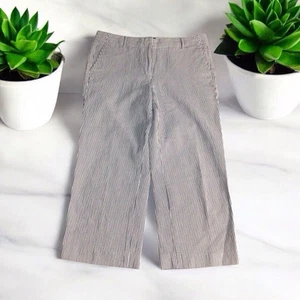 Talbots Chelsea Seersucker Cropped Hose Damen Größe 4 blau weiß gestreift - Bild 1 von 7
