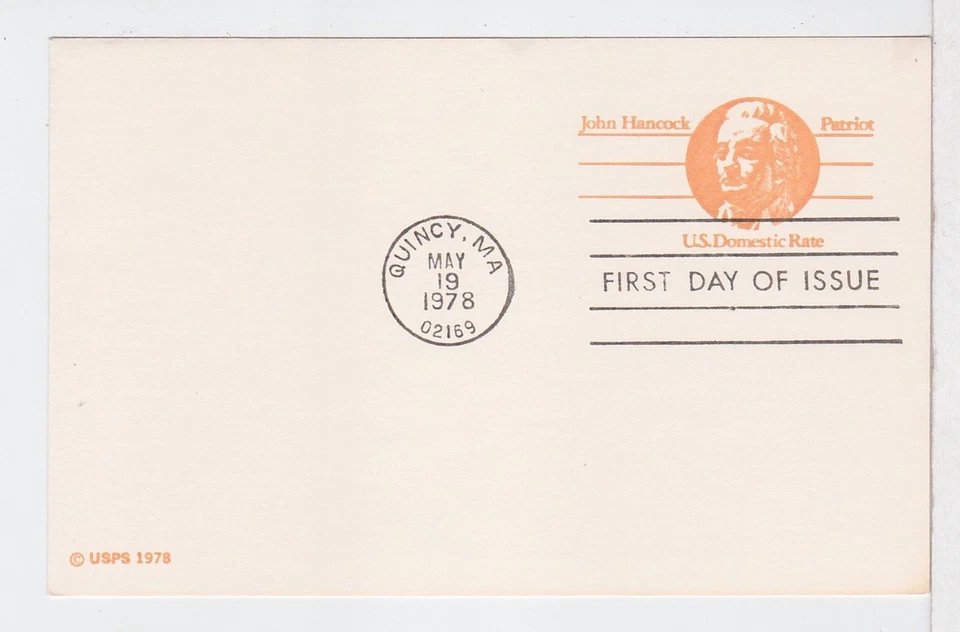 TurtlesTradingPost- John Hancock- 1978 #UX74  Postal Card FDC - Image 1 of 1
