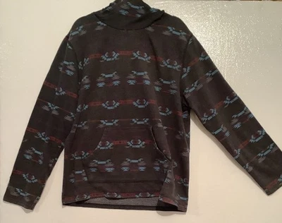 碳纤维套衫连帽衫男式 2XL 阿兹特克印花西南袋鼠口袋 — 第 1/4 张图片