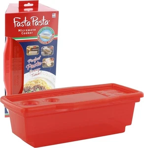 Microwave Pasta Cooker- The Original Fasta Pasta (Red) -Perfect Al Dente Pasta - Picture 1 of 5