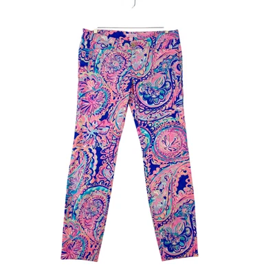 Lilly Pulitzer Kelly Skinny Ankle Pants Drop Me A Lime Women's Sz 4 Preppy - Image 1 of 4