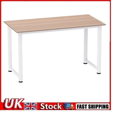 HOMCOM White Computer Desk 120x60cm Metal Frame Home Office Table - Image 1 of 4