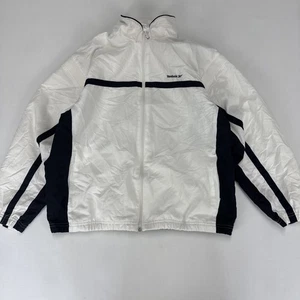 Vintage REEBOK Track Jacket Size Large Navy White Double Logo Polyester 90s - Picture 1 of 13