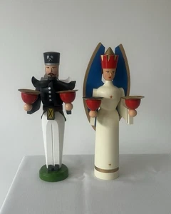 1333/25 Engel und Bergmann Figur Kerzenhalter farbig OVP Erzgebirge - Bild 1 von 9