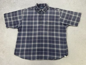 Polo Ralph Lauren Shirt Mens 2XL XXL Blue Madras Plaid Purcell Popover Relaxed - Picture 1 of 10