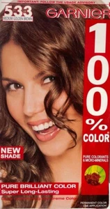 Garnier 100% COLOR Pure Brilliant Gel-Creme Color Kit #533 Medium Golden Brown - Picture 1 of 7