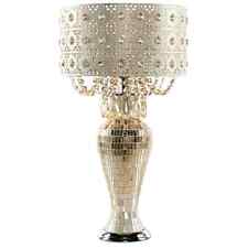 River of Goods Table Lamp Champagne Jeweled Chandelier Metal Mosaic Base 25 in H