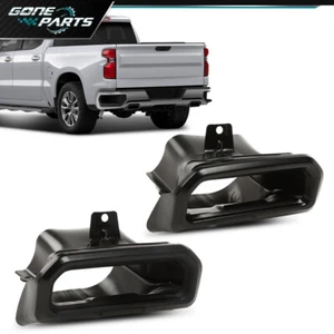 Fit For 2019-2024 Chevy Silverado / Gmc Sierra Exhaust Tips Bezels Black - Picture 1 of 12