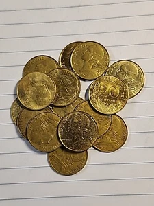 Rare 20 Centimes French pre-Euro coin-REPUBLIQUE FRANCAISE- Mixed Dates - Picture 1 of 5