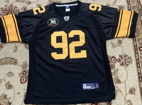 Reebok Harrison Pittsburgh Steelers 75th Anniversary NFL Jersey - Size 48 Cover