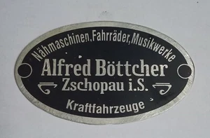 Data Plate Schild DKW Adler Wanderer Alfred Böttcher Zschopau Händlerschild S61 - Picture 1 of 1