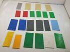 Lot Of 22 Lego Base Plates 8 X 16, 6 X 12, 6 X 14, Green, Blue, Grey, Tan, Red