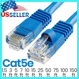 Cat5e Patch Cable Blue Cat 5e Ethernet Cord Internet LAN RJ45 Network Wire LOT - Picture 1 of 15