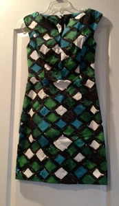Milly of New York Womens Dress Sheath Sz 2 Sleeveless Geometric - Picture 1 of 12