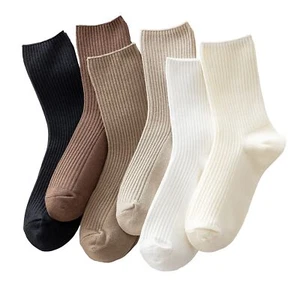 Cute Crew Socks Casual Athletic Aesthetic Socks Neutral Cotton Socks for Wome... - Picture 1 of 7