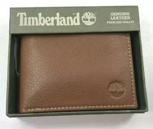 BILLETERA TIMBERLAND BRONCEADO OSCURO/Cuero de calidad doble plegable con caja de regalo reg $55 - Imagen 1 de 6