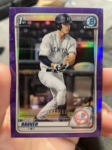 2020 1st Bowman Draft Chrome Purple Refractor #BD-113 Trevor Hauver #134/250🔥 - Picture 1 of 2