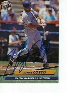 HENRY COTTO FIRMADO 1992 FLEER ULTRA #432 - SEATTLE MARINERS - Imagen 1 de 1