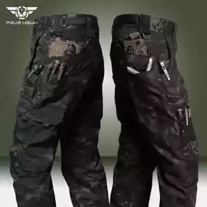 Cargo Pants Outdoor Multi-pocket Trousers Wear-resistant Fishing Work Tactical - Picture 1 of 19