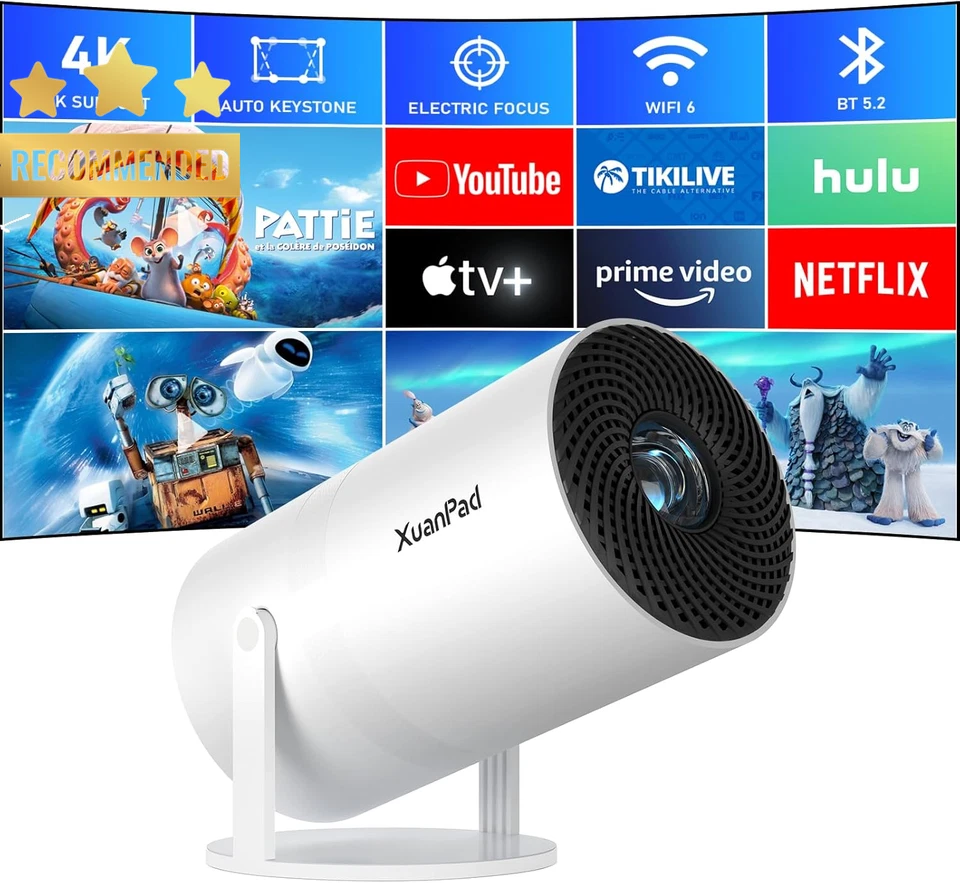 Netflix Official & Electric Focus XuanPad Mini Projector 4K 1080P Supported P