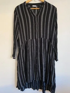 Bump Love Cotton Dress Womens Size 12 Black Maternity Button Long Sleeve V-Neck - Picture 1 of 14