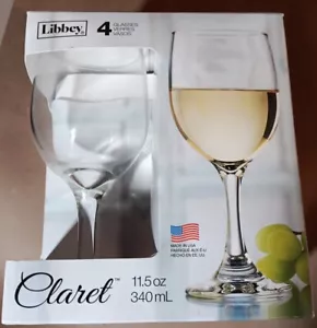 Libbey Glass Claret Set di 4 bicchieri da vino NUOVI - Foto 1 di 7