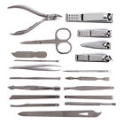 19pcs Stainless Steel Nail Clipper Ear Pick Pedicure Knife Eyebrow Clip Groo RMM