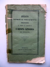 Quesito Intorno al Vino Senz'Uva al Prof. Grimelli e Risposta Rossi Modena 1855